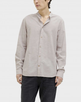 JACK & JONES MEN'S MAO COLLAR SHIRT - 12269319  - ECRU