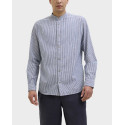 JACK & JONES MEN'S MAO COLLAR SHIRT - 12269319  - ECRU