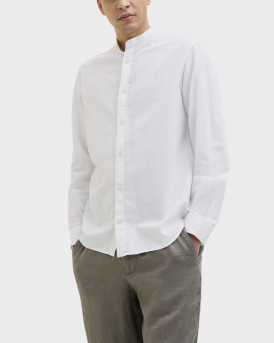 JACK & JONES MEN'S MAO COLLAR SHIRT - 12269319  - WHITE