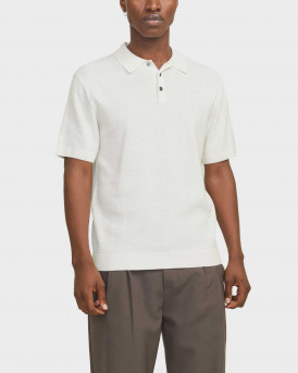 JACK & JONES ΑΝΔΡΙΚΗ ΠΛΕΚΤΗ ΚΟΝΤΟΜΑΝΙΚΗ ΠΟΛΟ ΜΠΛΟΥΖΑ - 12271483 - ΑΣΠΡΟ