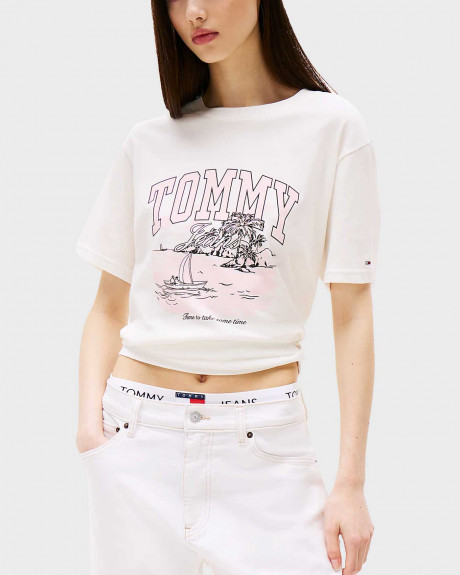 TOMMY JEANS TONAL TROPICS WOMEN'S T-SHIRT - DW0DW21343