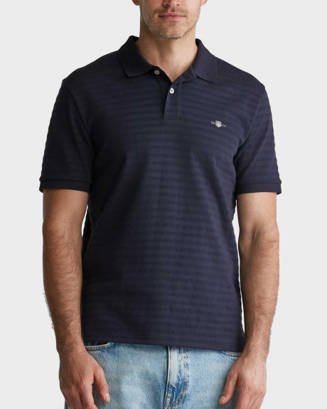 GANT TEXTURED STRIPE ΑΝΔΡΙΚΗ ΚΟΝΤΟΜΑΝΙΚΗ ΠΟΛΟ ΜΠΛΟΥΖΑ - 3G2014035