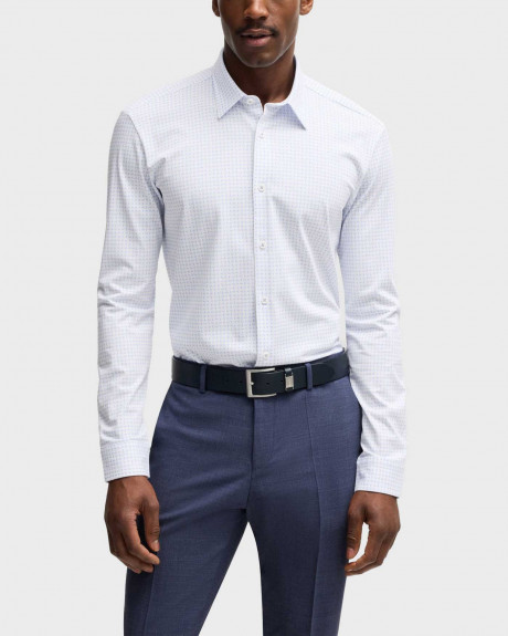 BOSS P-KENT MEN'S SHIRT WITH MICRO PATTERN - 50539457