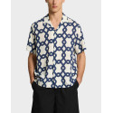 SELECTED MEN'S ALL-OVER PRINT SHORT-SLEEVED SHIRT - 16088360 - ECRU