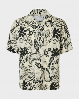 SELECTED MEN'S SHORT-SLEEVED SHIRT - 16091381 - ECRU