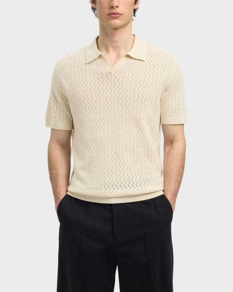 SELECTED ΑΝΔΡΙΚΗ ΠΛΕΚΤΗ ΚΟΝΤΟΜΑΝΙΚΗ ΠΟΛΟ ΜΠΛΟΥΖΑ - 16097572