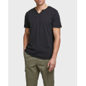 JACK & JONES T-SHIRT SPLIT NECK - 12164972 - ΜΠΛΕ