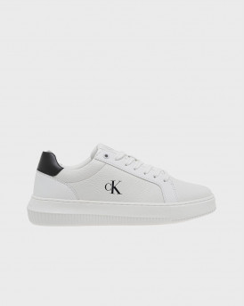CALVIN KLEIN JEANS ΑΝΔΡΙΚΑ ΔΕΡΜΑΤΙΝΑ SNEAKERS - YM0YM01198 - ΑΣΠΡΟ