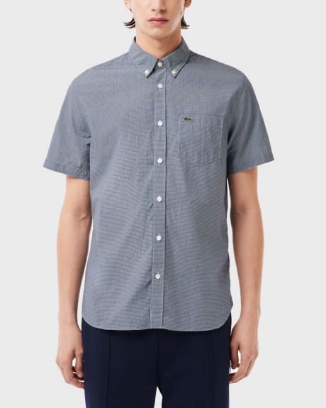 LACOSTE GINGHAM MEN'S SHORT-SLEEVED SHIRT - CH5622