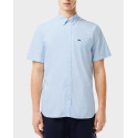 LACOSTE GINGHAM MEN'S SHORT-SLEEVED SHIRT - CH5622 - BLUE