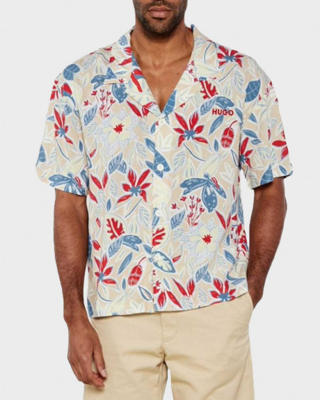 HUGO BEACH SHIRT ΑΝΔΡΙΚΟ ΚΟΝΤΟΜΑΝΙΚΟ ΠΟΥΚΑΜΙΣΟ ALL-OVER PRINT - 50540065
