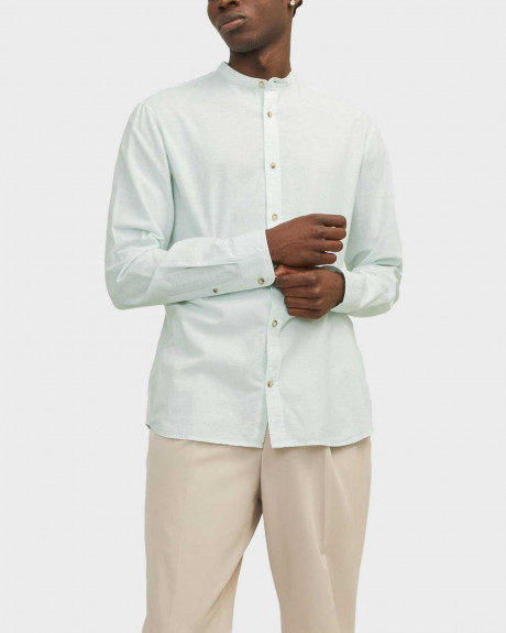 JACK & JONES MEN'S MAO COLLAR SHIRT - 12248385