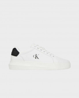 CALVIN KLEIN JEANS CHUNKY CUPSOLE ΑΝΔΡΙΚΑ ΔΕΡΜΑΤΙΝΑ SNEAKERS - YM0YM01296 - ΑΣΠΡΟ