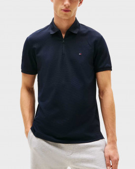 TOMMY HILFIGER PERFORMANCE ZIP ΑΝΔΡΙΚΗ ΚΟΝΤΟΜΑΝΙΚΗ ΠΟΛΟ ΜΠΛΟΥΖΑ - MW0ΜW39613 - ΜΠΛΕ