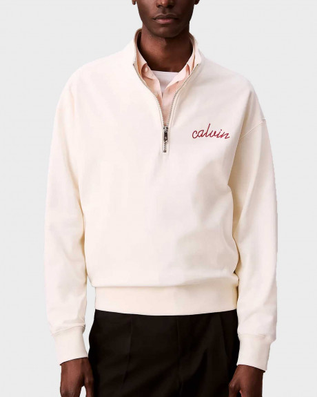 CALVIN KLEIN JEANS CHAIN STITCH LOGO ΑΝΔΡΙΚΟ ΦΟΥΤΕΡ HALF-ZIP - LV04RC227G