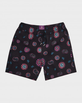 BLACKTOP FOUNDATION ΑΝΔΡΙΚΟ ΜΑΓΙΟ - COSMIC SWIRL SHORT - ΜΑΥΡΟ