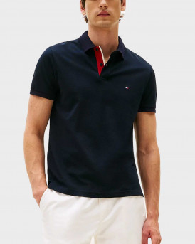 TOMMY HILFIGER ΑΝΔΡΙΚΗ ΚΟΝΤΟΜΑΝΙΚΗ ΠΟΛΟ ΜΠΛΟΥΖΑ - ΜW0ΜW39563 - ΜΠΛΕ