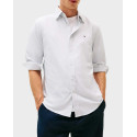 TOMMY HILFIGER MEN'S PERFORMANCE SHIRT WITH MICRO-PATTERN - MW0MW39420 - WHITE