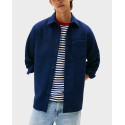 TOMMY HILFIGER MEN'S RELAXED FIT WAFFLE KNIT OVERSHIRT - MW0MW40535 - BLUE
