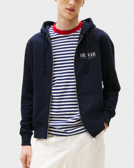 TOMMY HILFIGER STACKED HOODED ZIP ΑΝΔΡΙΚΗ ΖΑΚΕΤΑ - MW0MW39375 - ΜΠΛΕ