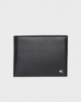TOMMY HILFIGER ΑΝΔΡΙΚΟ ΔΕΡΜΑΤΙΝΟ ΠΟΡΤΟΦΟΛΙ ΜΕ ΚΛΕΙΣΙΜΟ FLAP - ΑΜ0ΑΜ00652 - ΜΑΥΡΟ