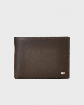 TOMMY HILFIGER ΑΝΔΡΙΚΟ ΔΕΡΜΑΤΙΝΟ ΠΟΡΤΟΦΟΛΙ ΜΕ ΚΛΕΙΣΙΜΟ FLAP - ΑΜ0ΑΜ00652 - ΚΑΦΕ