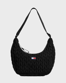 TOMMY JEANS WOMEN'S QUILTED SHOULDER BAG - ΑW0ΑW17546 - BLACK