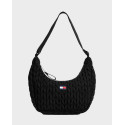 TOMMY JEANS WOMEN'S QUILTED SHOULDER BAG - ΑW0ΑW17546 - BLACK