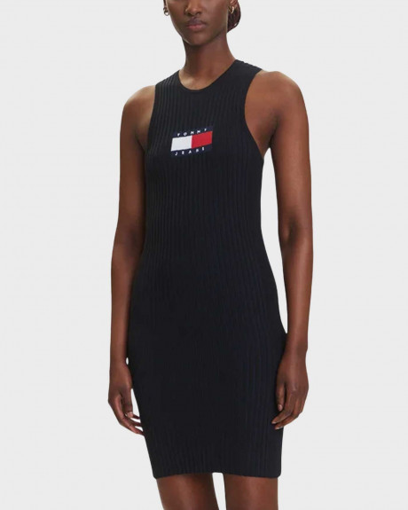 TOMMY JEANS ΓΥΝΑΙΚΕΙΟ ΡΙΜΠ ΑΜΑΝΙΚΟ ΜΙΝΙ ΠΛΕΚΤΟ ΦΟΡΕΜΑ - DW0DW20877