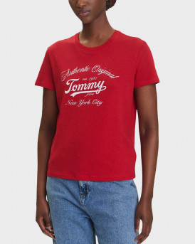 TOMMY JEANS ESSENTIAL ΓΥΝΑΙΚΕΙΑ ΚΟΝΤΟΜΑΝΙΚΗ ΜΠΛΟΥΖΑ - DW0DW21404 - ΚΟΚΚΙΝΟ