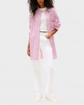 TOMMY JEANS ΓΥΝΑΙΚΕΙΟ OVERSIZED ΜΙΝΙ ΦΟΡΕΜΑ ΣΕ ΣΤΥΛ ΠΟΥΚΑΜΙΣΑΣ - DW0DW21122 - ΡΟΖ