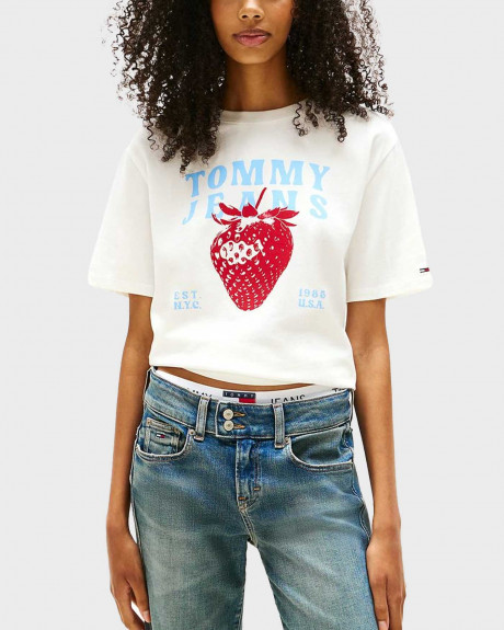 TOMMY JEANS STRAWBERRY LOGO ΓΥΝΑΙΚΕΙΑ ΚΟΝΤΟΜΑΝΙΚΗ ΜΠΛΟΥΖΑ - DW0DW20894