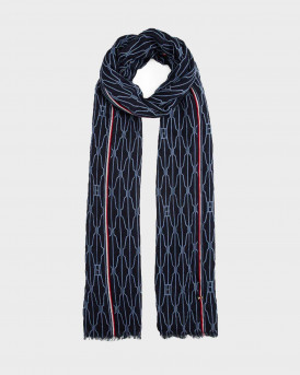 TOMMY HILFIGER ΦΟΥΛΑΡΙ ΜΕ ΣΧΕΔΙΟ - AW0AW17490 - ΜΠΛΕ