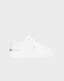 TOMMY HILFIGER TH MONOGRAM ΔΕΡΜΑΤΙΝΑ SNEAKERS - FW0FW08631 - ΑΣΠΡΟ