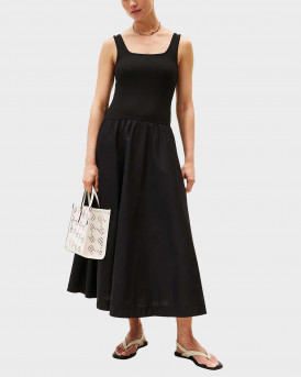 TOMMY HILFIGER ΓΥΝΑΙΚΕΙΟ MINTI EBAZE ΦΟΡΕΜΑ - WW0WW44612 - ΜΑΥΡΟ