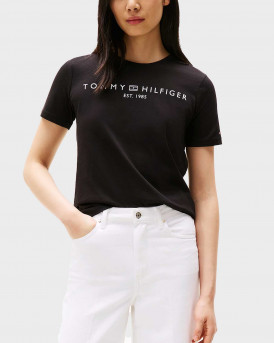 TOMMY HILFIGER ΓΥΝΑΙΚΕΙΑ ΚΟΝΤΟΜΑΝΙΚΗ ΜΠΛΟΥΖΑ - WW0WW40276 - ΜΑΥΡΟ