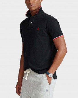 POLO RALPH LAUREN ΑΝΔΡΙΚΗ ΚΟΝΤΟΜΑΝΙΚΗ ΠΟΛΟ ΜΠΛΟΥΖΑ - 710842621001 - ΜΑΥΡΟ