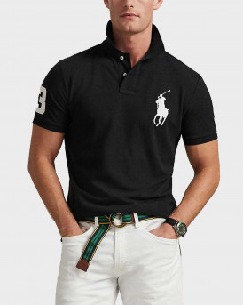 POLO RALPH LAUREN ΑΝΔΡΙΚΗ ΚΟΝΤΟΜΑΝΙΚΗ ΠΟΛΟ ΜΠΛΟΥΖΑ - 710688969001 - ΜΑΥΡΟ