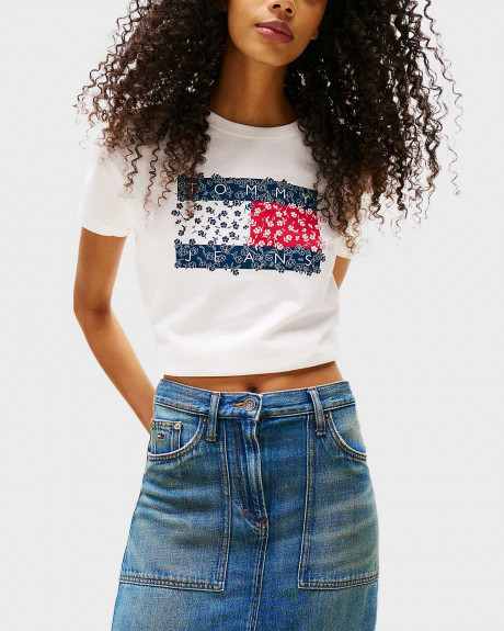 TOMMY JEANS FLORAL FLAG WOMEN'S T-SHIRT - DW0DW20897