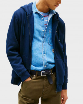 TOMMY JEANS ΑΝΔΡΙΚΗ ΖΑΚΕΤΑ ΜΕ ΚΟΥΚΟΥΛΑ - DM0DM20743 - ΜΠΛΕ
