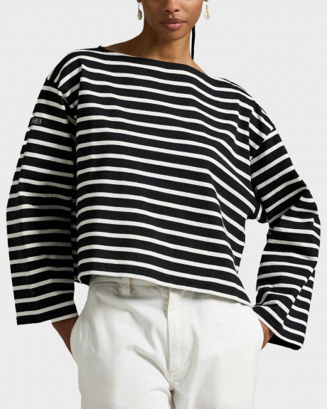 POLO RALPH LAUREN MARINER ΓΥΝΑΙΚΕΙΑ OVERSIZED ΜΑΚΡΥΜΑΝΙΚΗ ΜΠΛΟΥΖΑ - 211959103006