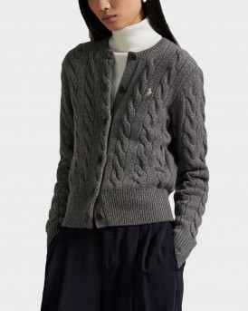 POLO RALPH LAUREN ΓΥΝΑΙΚΕΙΑ ΠΛΕΚΤΗ ΖΑΚΕΤΑ - 211972104500 - ΓΚΡΙ