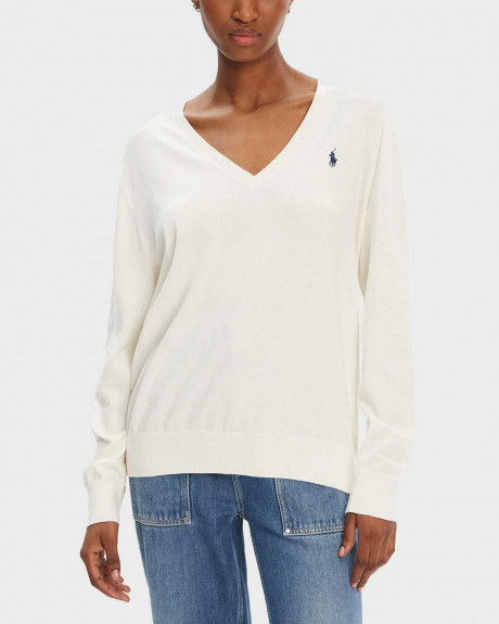 POLO RALPH LAUREN ΓΥΝΑΙΚΕΙΟ ΠΟΥΛΟΒΕΡ ΜΕ V ΛΑΙΜΟΚΟΨΗ - 211972105002