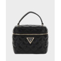 GUESS GIULLY WOMEN'S QUILTED VANITY CASE - HWQG9673770 - BLACK