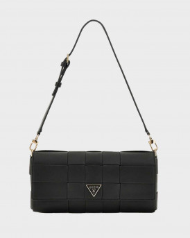GUESS MAYLEE WOMEN'S WOVEN SHOULDER BAG - HWWG9661190 - BLACK