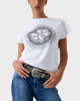 GUESS 4G SHADED HOTFIX ΓΥΝΑΙΚΕΙΑ ΚΟΝΤΟΜΑΝΙΚΗ ΜΠΛΟΥΖΑ - W5YI14I3Z14 - ΑΣΠΡΟ