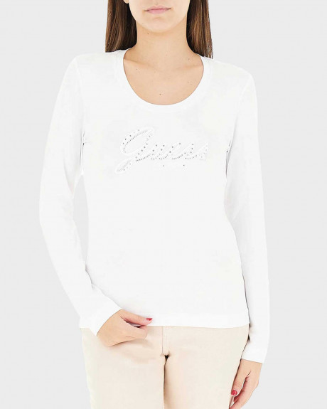 GUESS SCRIPT LOGO ΓΥΝΑΙΚΕΙΑ ΜΑΚΡΥΜΑΝΙΚΗ ΜΠΛΟΥΖΑ - W5YI26J1314 