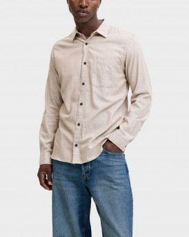 JACK & JONES MELANGE ΑΝΔΡΙΚΟ ΠΟΥΚΑΜΙΣΟ - 12278416 - ΜΠΕΖ