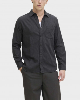 JACK & JONES MELANGE ΑΝΔΡΙΚΟ ΠΟΥΚΑΜΙΣΟ - 12278416 - ΑΝΘΡΑΚΙ