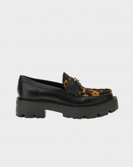 GUESS YANIKA ΓΥΝΑΙΚΕΙΑ ΔΕΡΜΑΤΙΝΑ LOAFERS - FLTYK2LEP14  - ΜΑΥΡΟ